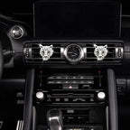 Bling Leopard Air Vent Clips, Crystal Leopard Car Air Fresheners Vent Clips Car Diffuser Vent Clip Rhinestone Decoration Interior Decor Bling Accessories for Women (Silver)