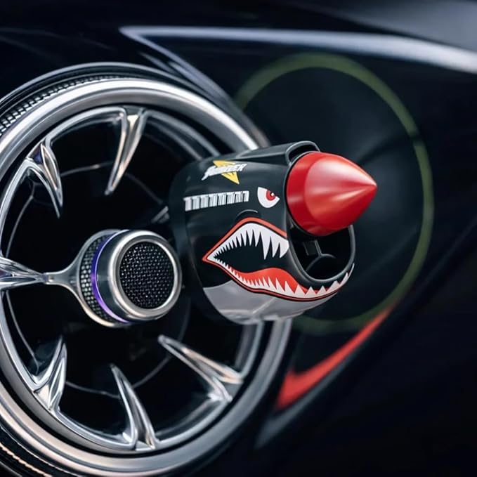 P-40 Warhawk Creative Propeller Car Decor, 2026 Upgraded P-40 Warhawk Car Air Freshener, Creative Fighter Car Air Freshener (Black)