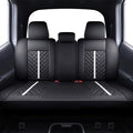Tomatoman Tacoma Truck Rear Seat Covers 2005-2024 2025 2026 Access Double Cab TRD Sport Offroad Limited SR5 V6 Back Car Cushions with Waterproof Faux Leather(Rear Seat/Black-White)