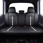 Tomatoman Tacoma Truck Rear Seat Covers 2005-2024 2025 2026 Access Double Cab TRD Sport Offroad Limited SR5 V6 Back Car Cushions with Waterproof Faux Leather(Rear Seat/Black-White)