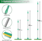 3 in 1 Carpet Rake for Pet Hair Removal, Reusable Pet Hair Remover Broom, 60'' Adjustable Long Handle Dog and Cat Hair Remover Tool Set of 3, Lint Remover Scraper for Carpets (Dark Green, 60inch)