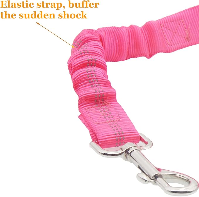 2 Dog Car Harness Seatbelt Seat Belt Leash Travel Accessories Bungee Anti Shock Pet Cat Adjustable Lead Clip Safety Seats Belts Pink
