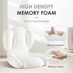 FLORICH Memory Foam Truck Seat Cushion,Car Seat Cushion and Lumbar Support Pillow for Office Chair, Ergonomic Back Support & Sciatica Relief for Long Drives(Beige Grey)