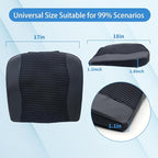 Car Seat Cushion for Long Driving Memory Foam Wedge Leather Cushion for Back Pain & Tailbone Pain Relief Non Slip & Ergonomic Car Seat Pillow Pad, Fit for Most Car Truck Office Chair & Wheelchair