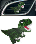 Dinosaur Car Air Freshener Vent Clip,Refillable Aroma Diffuser with T-Rex Design,Customizable Scents and Interchangeable Decor for Women,Teens,New Drivers (Green)