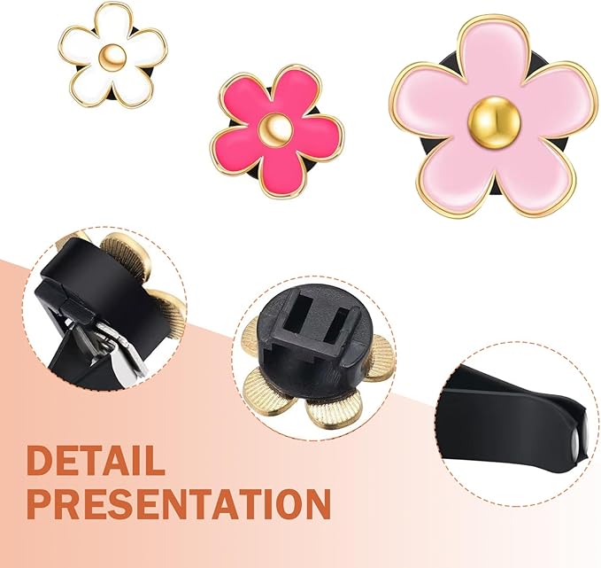 6PCS Car Air Vent Clip, Cute Daisy Air Conditioning Outlet Clip, Car Flower Air Freshener Clip, Auto Interior Decor Accessories for Women and Girls (Rose red-Pink-White, 6PCS)