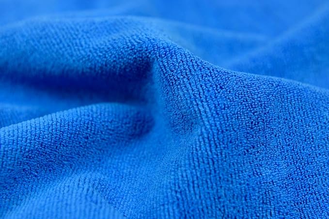 CARCAREZ Premium Microfiber Detailing Towels, 340 GSM Lint Free Car Buffing Waxing Polishing Drying Towels (6, Blue, 16x16 Inch)