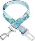 Adjustable pet cat and Dog car seat Belt，The Lanyard is Flexible and Adjustable from 20 to 33 inches(Blue Marble)