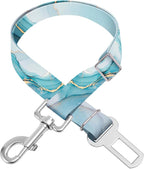 Adjustable pet cat and Dog car seat Belt，The Lanyard is Flexible and Adjustable from 20 to 33 inches(Blue Marble)