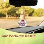 Remerry 40 Pcs Christmas Employee Appreciation Gifts Xmas Hanging Car Air Freshener Diffuser Empty Glass Perfume Bottle with Clear Plastic Ornament Ball Ribbon for Essential Oil Fragrance