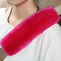 Soft & Cozy Australian Sheepskin Car Seat Belt Covers,2 Pack Fluffy Seatbelt Pads, Genunie Sheepskin Fur Shoulder Straps Cushions for Adults Kids Women and Men (Korea Red)