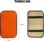 Car Center Console Cover, PU Leather Vehicle Armrest Seat Box Cover Protector, Comfortable Automotive Interior Arm Rest Cushion Pad Accessories, Universal for SUV Sedan Truck (Orange)
