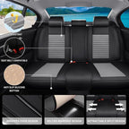 Car Seat Covers Full Set Fit for Toyota Matrix 2003-2014, Premium Faux Leather Car Seat Protector,Breathable Anti-Slip Full Wrapping Edge Seat Covers(Black&Gray,Full Set)
