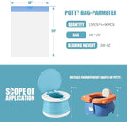 VISATOR Portable Travel Potty Chair Liners Bags Universal with Drawstring, 90 PCS (18 * 20INCH) (White)