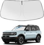 Proadsy 2026 Upgrade Windshield Sun Shade Custom Fit Ford Bronco Sport 2021-2025 2026 4-Layer Foldable Front Sunshade Protector Sun Visor Blocks UV Rays Keep Car Cooler