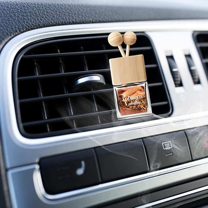 Car Air Freshener | Tobacco Vanille Scent Car Fresheners for Women & Men | Long Lasting Fragrance Car Scents | Air Diffuser with Car Vent Clip (2 Pack Car Scent), Clear
