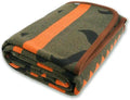 PuTian Merino Wool Blanket - Warm, Thick, Washable, 87" x 63" Large Throw for Outdoors, Camping,Couch, Bed, Travel - Super Soft Wool Blanket (Striped Fire Green)