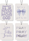Christian Scripture Car Air Freshener 4Pcs, Inspirational Bible Quotes Hanging Scents,purple Bible Quote Gift Air Freshener Hanging in Car Wardrobe Drawer or Book.