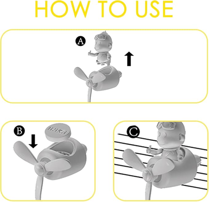 Pilot Monkey Cute Car Diffuser - Rotating Propeller Cartoon Automotive Air Outlet Fan Creative Car Perfume Decoration - Automotive Air Fresheners