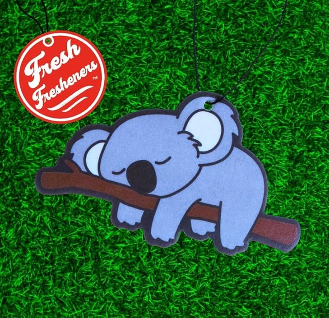 Fresh Fresheners Cute and Funny Lazy Koala Car Air Freshener 4 Pack Scented with Premium Oils