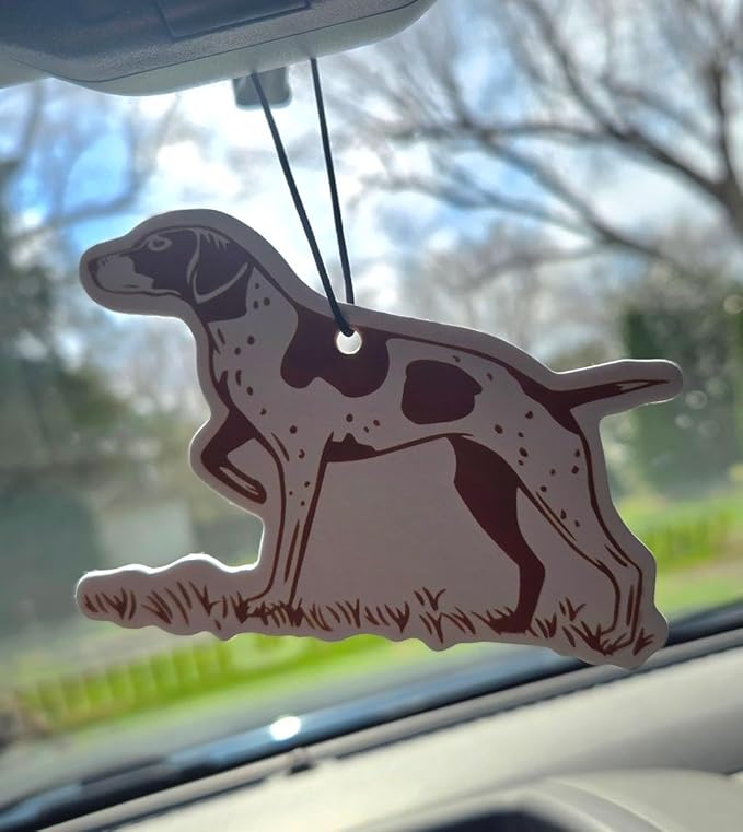 ThatsRad Car Air Freshener Duck Fly Fishing Fish Hunting Stocking Stuffer (One Size, Pointer Dog/Leather Scent)