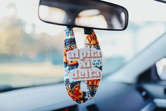 Sorority Shop Alpha Xi Delta Retro Air Freshener - AXD Bubblegum Scented Air Freshener – Sorority Retro Design Air Freshener for Car or Dorm– Sorority Gift, Charm Paraphernalia