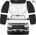 Car Window Shades Intended for Chevrolet Colorado 2015-2022, Privacy Window Covers 6PCS for Side, Rear & Windshield, Car Shield Sunshade for Privacy Protection, Heat Blocking, Camping and Parking