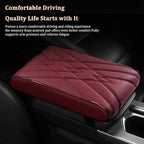 Car Center Console Cover, Memory Foam Vehicle Arm Rest Seat Box Cushion Pad, Scratch & Wear Resistant Automotive Middle Console Protector, Universal for SUV Automobile Truck (Red)