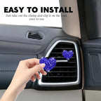 4PCS Bling Heart Air Vent Clips, Car Air Freshener for Women, Air Fresheners Diffuser Clip Charm, Car Air Conditioning Outlet Clip Decorative Accessory for Women Girls (Blue, Style1)