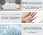 Ergonomic Lumbar Support Cushion, Cream, 460mm x 440mm x 340mm, Large, for Office Chairs & Car Seats, Posture Correction, Pregnancy Comfort,110-300 lbs Capacity