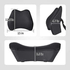 Memory Foam Lumbar Support Pillow for Car - Back Support for Car Seat (Black)