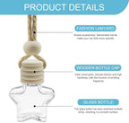5PCS Hanging Car Air Freshener, Car Air Freshener Diffuser, 8ml Empty Glass Auto Oil Perfume Aromatherapy Diffuser Charms, Refillable Perfume Bottles for Most Vehicles (Star, Style 1)