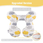 vocheer Baby Travel Pillow(Upgraded), Head and Neck Support Pillow for Pushchair, Car Seat,Stroller, Bouncer, Cotton(Cloud)
