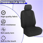YoRise 2PCS Car Seat Covers, Comfortable Breathable Front Seat Covers, Highly Elastic Automotive Seat Protector Cover Accessories for RV, SUV, Truck, Sedan (Black)