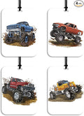 4Pcs Monster Truck Car Air Freshener Hanging Hotwheels Car Accessories Gifts for Women Men Teen Boy Cute Air Freshener for Interior Car Mirror Home Wardrobe Decor