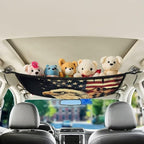 Eagle USA Flag Car Roof Storage Bag Hanging Car Storage Bag All Car Storage Organizers Large Capacity Can Hold Mobile Phone, Wallet