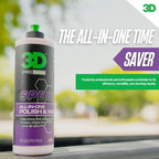 3D Speed All-In-One Polish & Wax – Scratch & Swirl Remover, Clear Coat Safe Paint Sealant – High Gloss Finish, Easy Application – 16oz – Made in USA