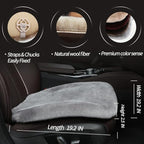LLB Genuine Sheepskin Car Seat Cushion Seat Covers for Cars Trucks SUV Comfort Seat Protector Pad for Car Driver Seat Car Accessories for Women Office Chair Car Decor (Grey, Front Seat Cushion-1 Pc)