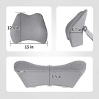 Memory Foam Lumbar Support Pillow for Car - Back Support for Car Seat (Gray)