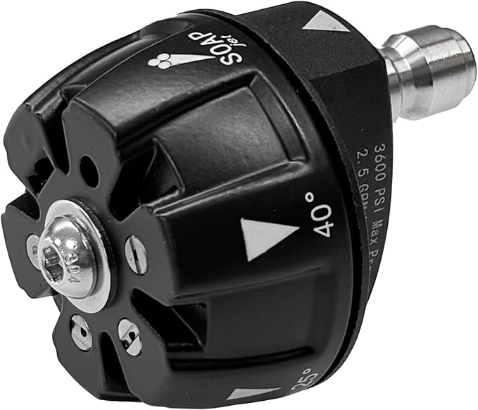 6 in 1 Pressure Washer Nozzle Tips, Quick Change Over and Adjustable, Mutiple Degrees in One, 1/4 inch Quick Connector, MAX 3600PSI for Power Washer