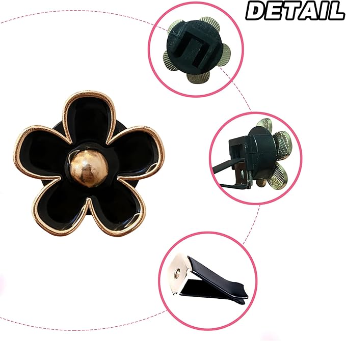 4 Pcs Metal Daisy Air Vent Clips Flower Car Air Freshener Clip Air Conditioning Outlet Clip Bling Charm Car Inter Decor Accessories for Girls Women