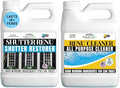 Premium Restorer-Restores Original Color & Rejuvenates Faded Shutters, Patio Furniture, Garage/Front Doors & More | Eco-Friendly |Lasts 10 Yrs.| Includes Powerful Cleaner | Quart Kit