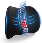 Lumbar Support Pillow for Car, Memory Foam Back Support Lumbar Pillow for Car, Gaming, Office Chair, Ergonomic for Lower Back Pain Relief, Comfortable and Soft Fabric, Black