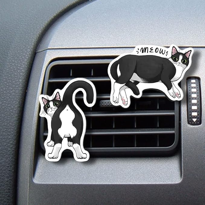 WIRESTER Fresh Scented Car Air Freshener Vent Clip, Decorative Accessories, Interior Decoration for Cars - Cow Cute, Fish, Baby Horse, Flower, Heart