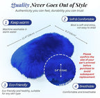 Andalus Brands Pure Australian Sheepskin Fluffy Car Center Console Cover, Luxurious Non-Shedding Furry Arm Rest Cover for Car, Versatile for All Seasons, Blue - (11.47" X 6.3")
