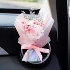 Pink Mini Dried Flowers Bouquet for Car Air Vent Clips, Car Air Outlet Perfume Decoration, Air Fresheners Fresheners, Decorations Automotive, Interior Accessories