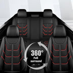 TTX LIGHTING Car Seat Covers fit for Nissan Kicks 2018-2026 Full Set: Premium Leather Automotive Seat Cover with Airbag Compatible Waterproof (5 Seats, Redline)