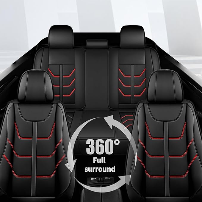 TTX LIGHTING Car Seat Covers fit for Subaru Outback 2007-2026 Full Set: Premium Leather Automotive Seat Cover with Airbag Compatible Waterproof (5 Seats, Redline)