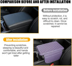 Mandark Car Center Console Cover, Microfiber Leather Vehicle Armrest Protector Cushion with 2 Storage Bags, Auto Interior Arm Rest Seat Box Pad Accessories, Universal for SUV, Sedan, Truck (Purple)