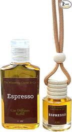 Car Diffuser with Refill included | Car scented on the go | Car Air Freshener Hanging | Long Lasting Fragrance | Phthalate Free Fragrance. (Espresso)
